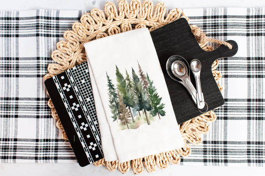Watercolor Pines II Towel