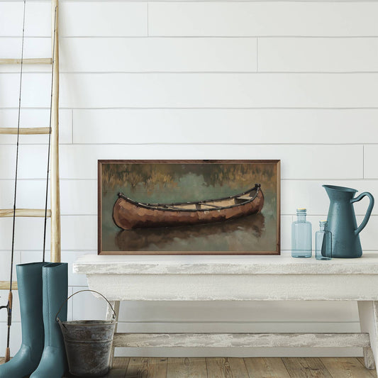 Old Canoe On The Water: 40x20